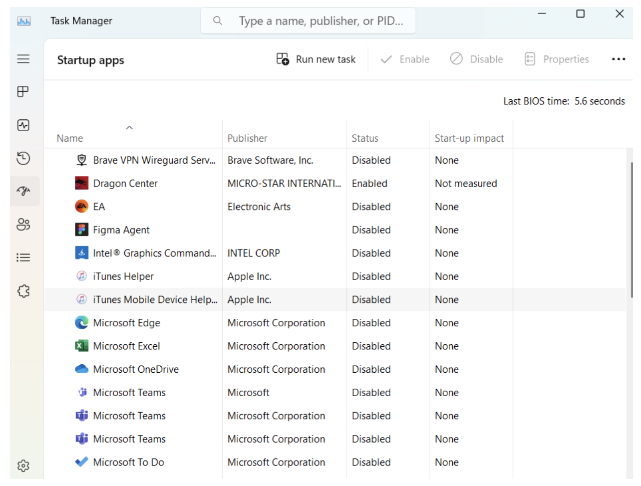 Go to the Startup tab once the Task Manager opens and disable unnecessary startup programs